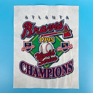 1995 Atlanta Braves MLB Baseball World Series Champions felt poster 90s vintage